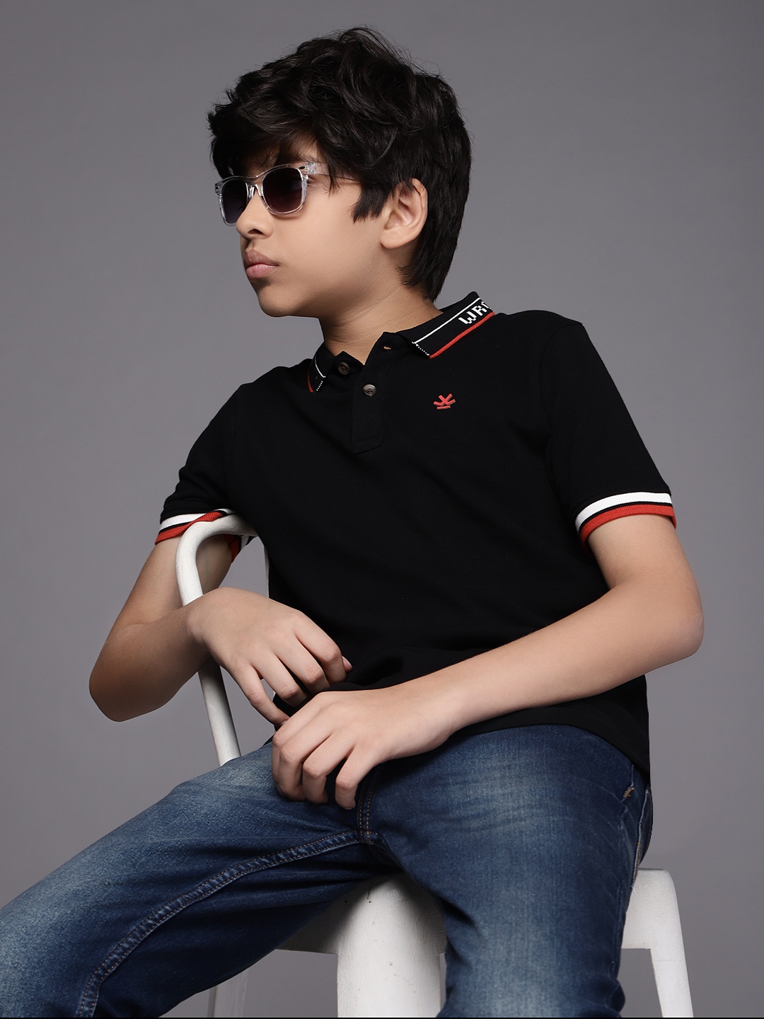

WROGN YOUTH Boys Black Pure Cotton Slim Fit T-shirt