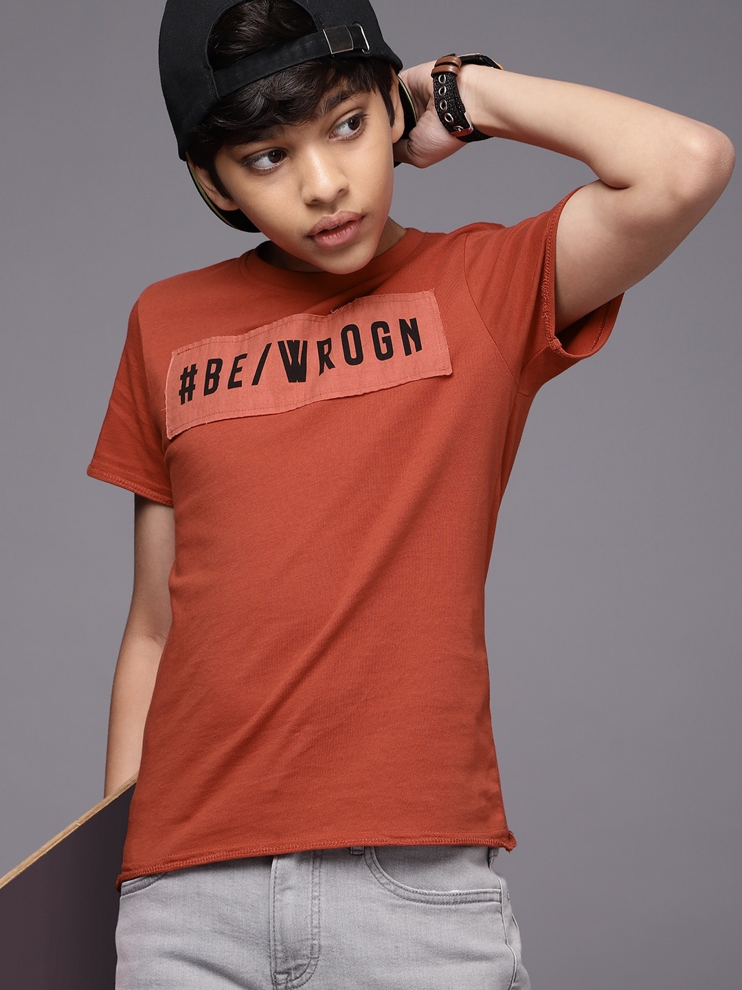 

WROGN YOUTH Boys Pink Solid Polo Collar T-shirt