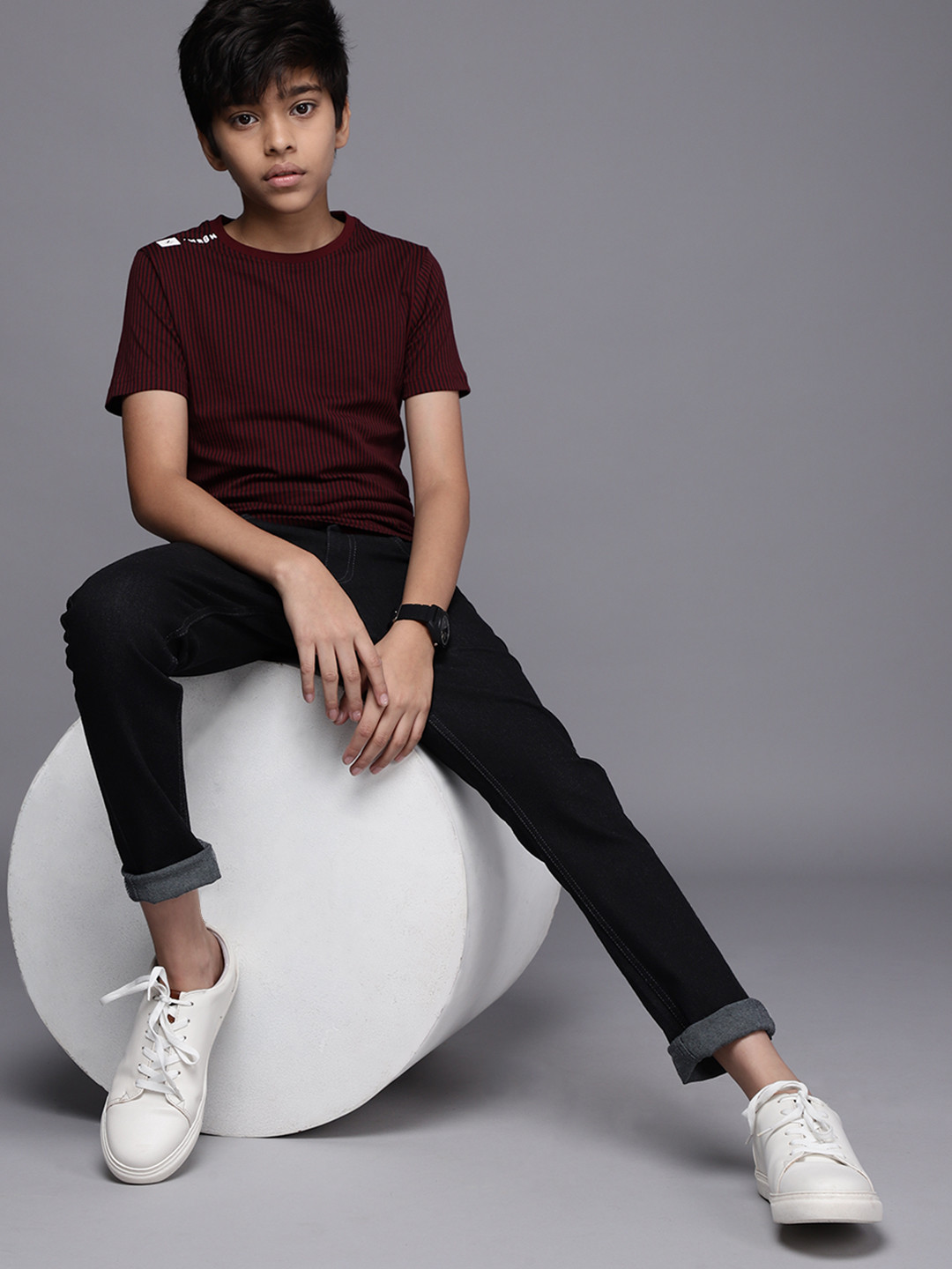 

WROGN YOUTH Boys Black Skinny Fit Clean Look Stretchable Jeans