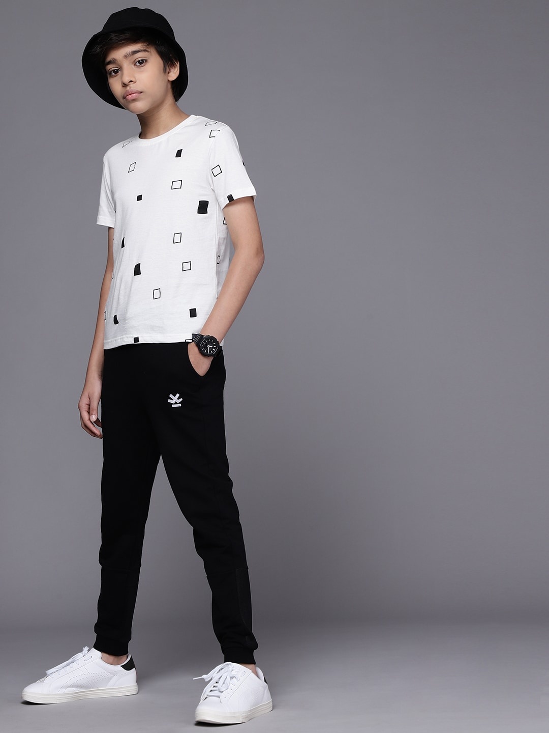 

WROGN YOUTH Boys Black Pure Cotton Joggers