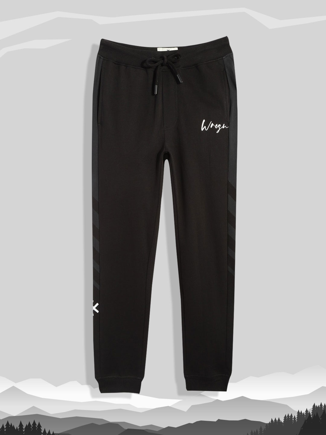 

WROGN YOUTH Boys Black Solid Pure Cotton Joggers