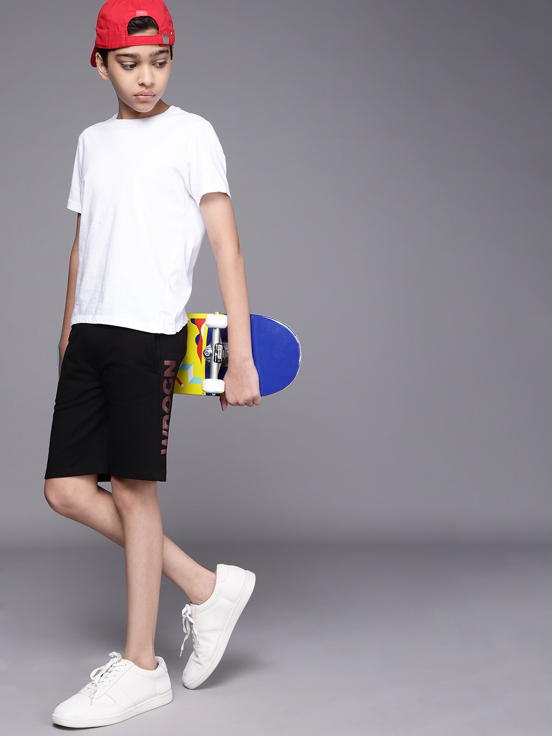 

WROGN YOUTH Boys Black Printed Shorts