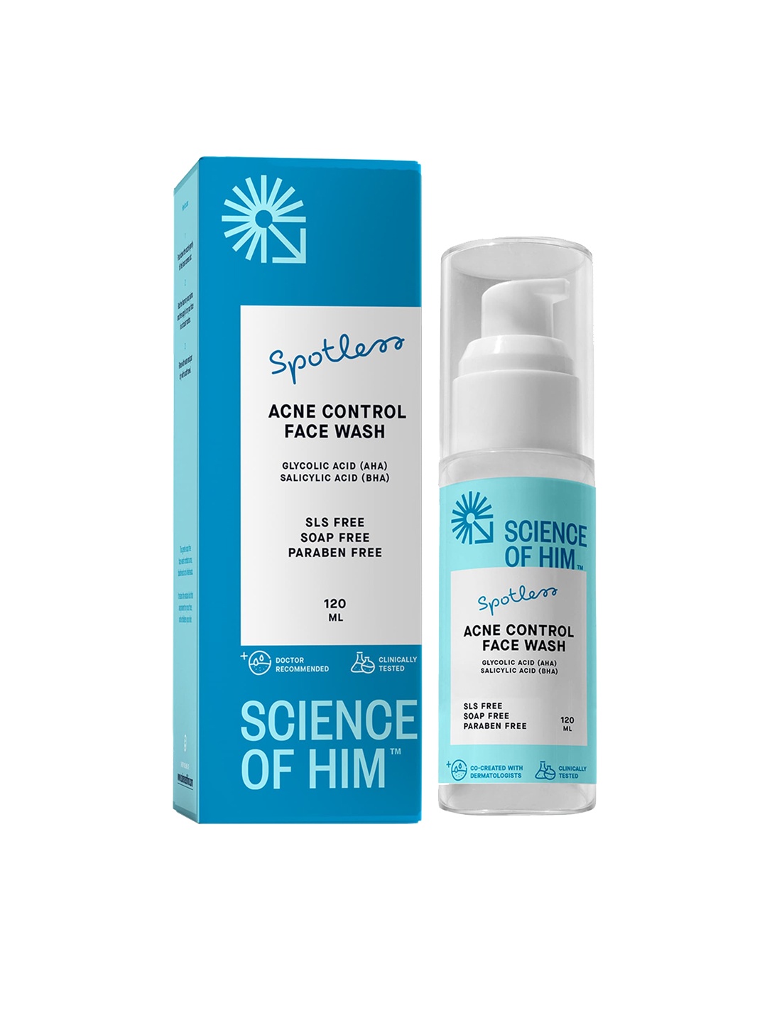 

Science of Him Men Anti Acne Control Face Wash 120ml, Transparent