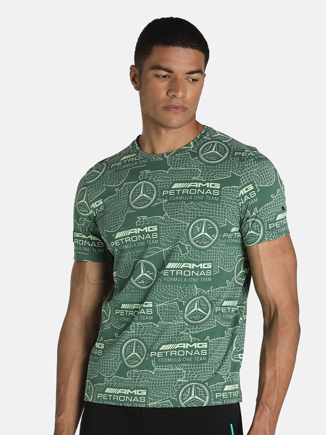 

PUMA Motorsport Men Regular Fit MAPF1 AOP Logo Motorsport T-shirt, Green