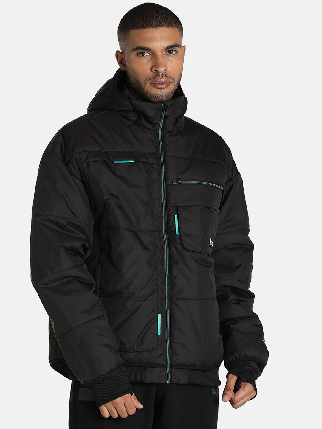

PUMA Motorsport Men Black & Blue Mercedes-AMG Petronas F1 RCT Padded MSP Jacket