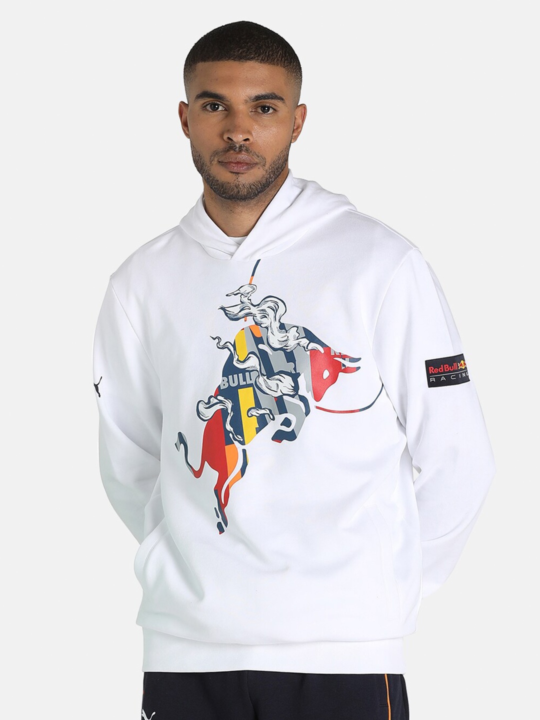 

PUMA Motorsport Men White Red Bull Racing Dynamic Bull Logo Motorsports Sweatshirt