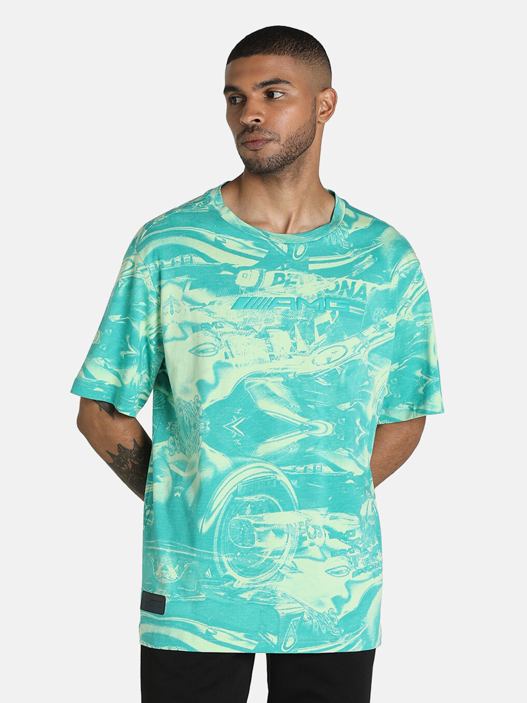 

PUMA Motorsport Men Green Mercedes-AMG Petronas F1 Printed Applique T-shirt