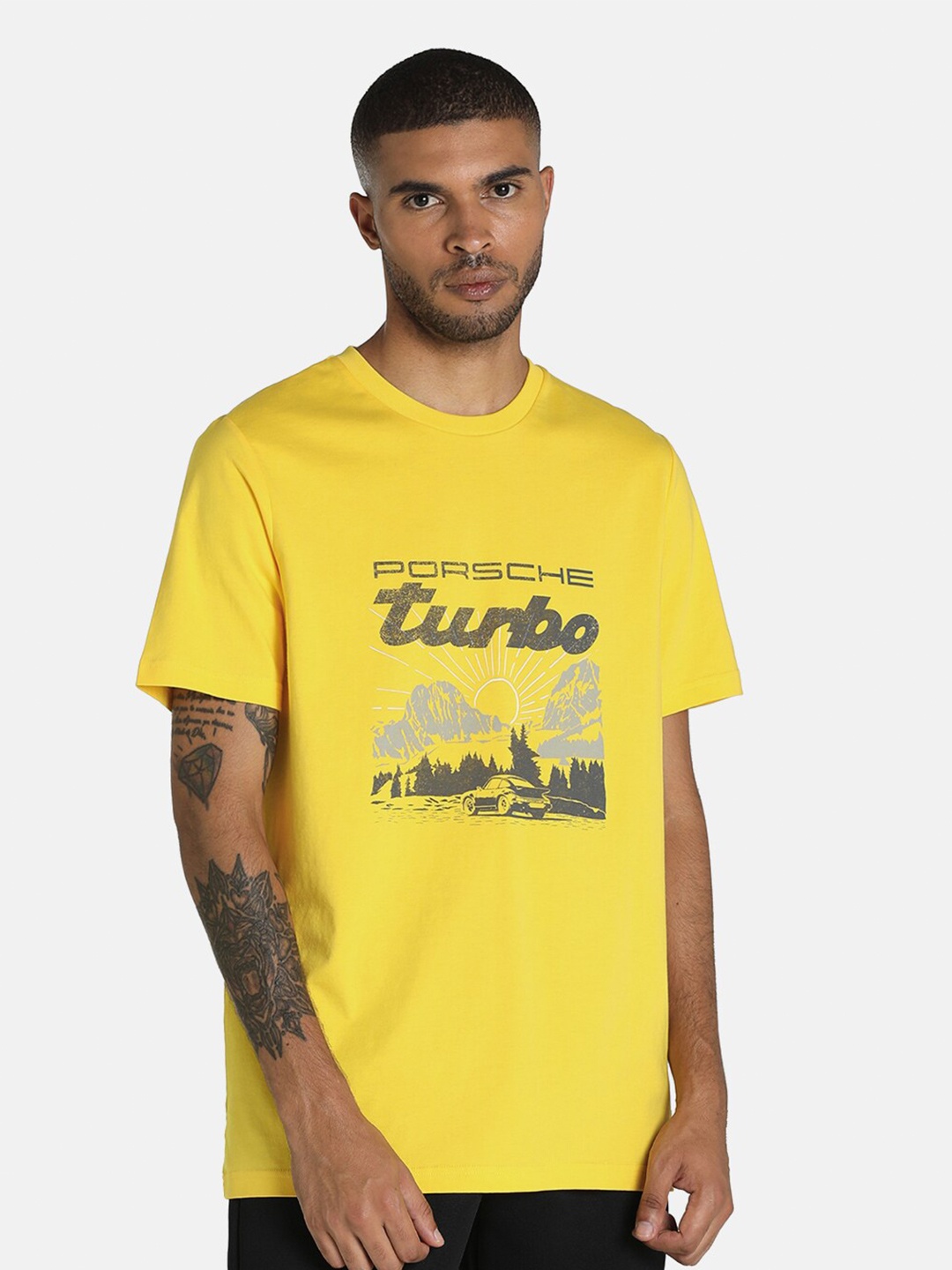 

PUMA Motorsport Men PL Graphic Print Regular Fit T-Shirt 2, Yellow
