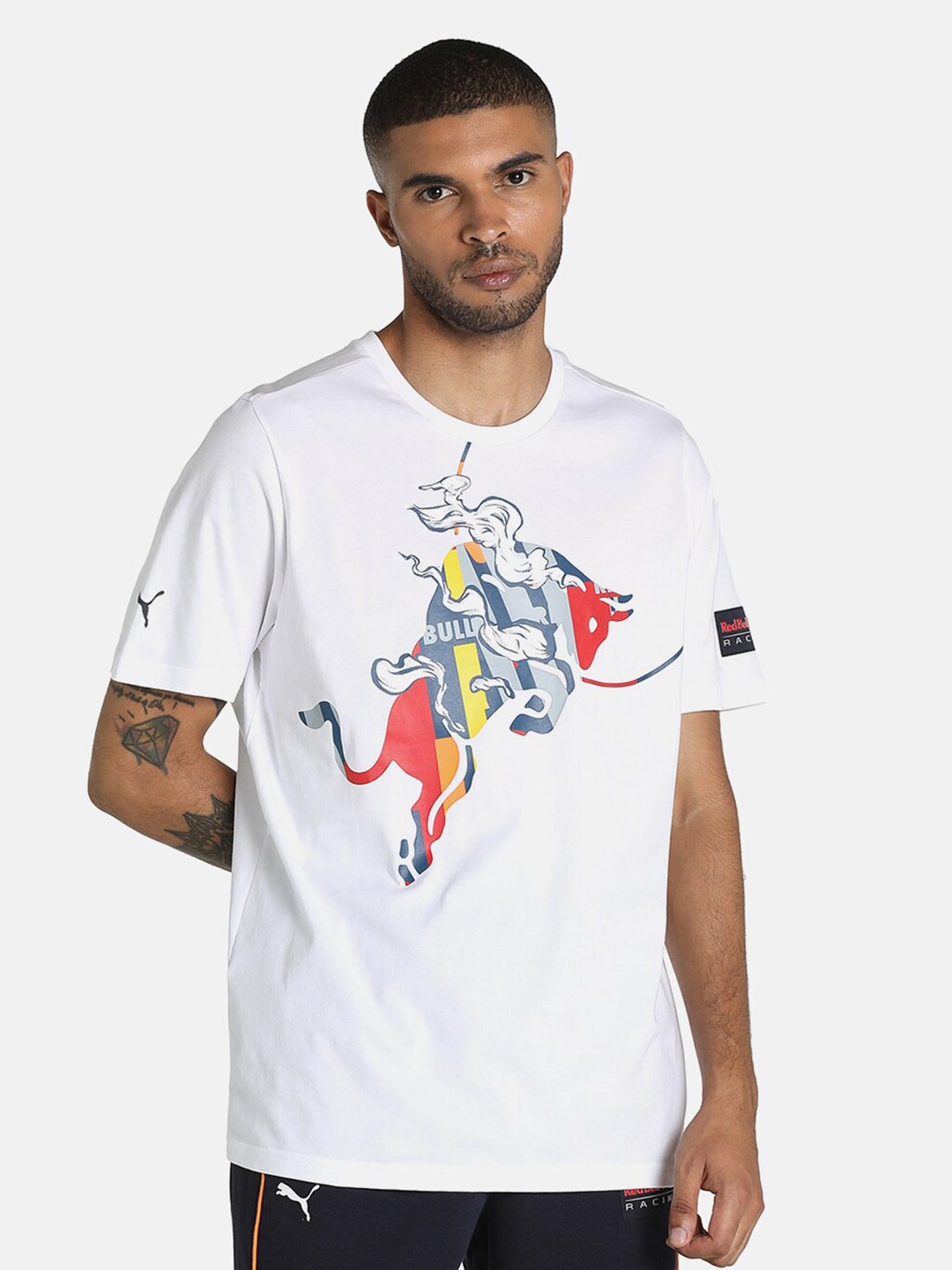 

PUMA Motorsport Men White Red Bull Racing Dynamic Bull Logo Motorsport T-shirt