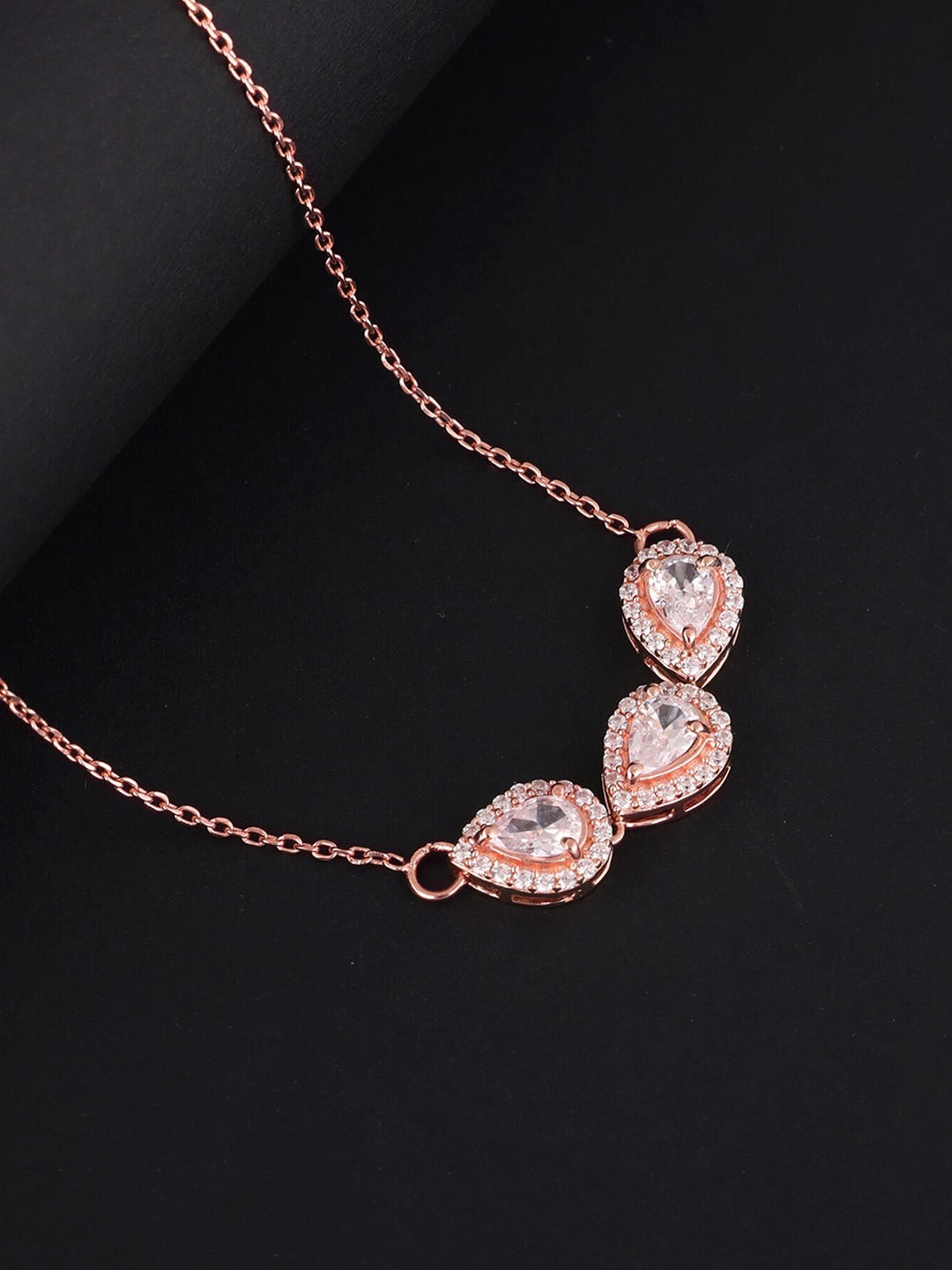 

GIVA Rose Gold & White Sterling Silver Rose Gold-Plated Necklace