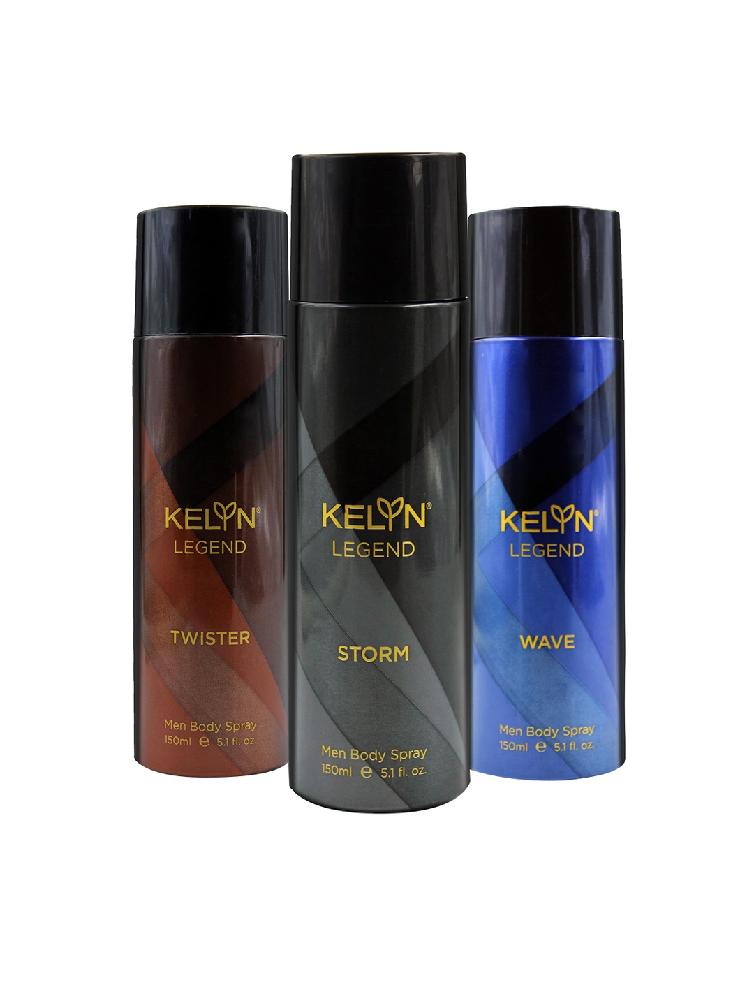 

KELYN Men Set of Legend Twister, Storm & Wave Body Spray - 150 ml Each, Red