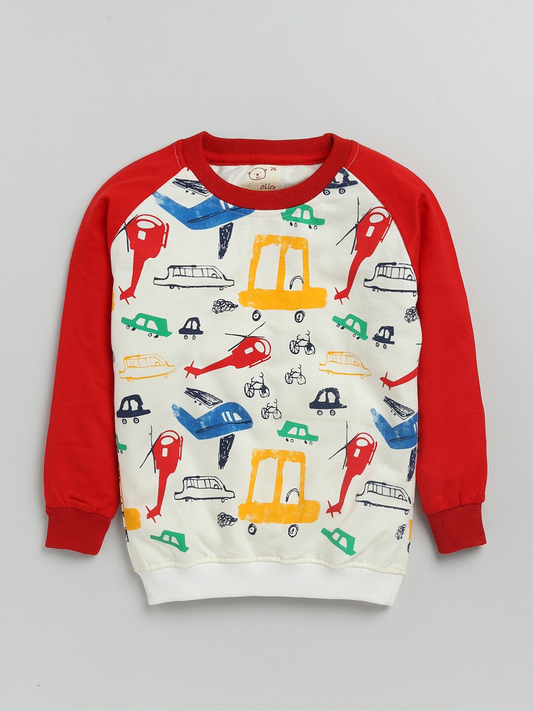 

Olio Kids Boys Red & Off White Printed T-shirt