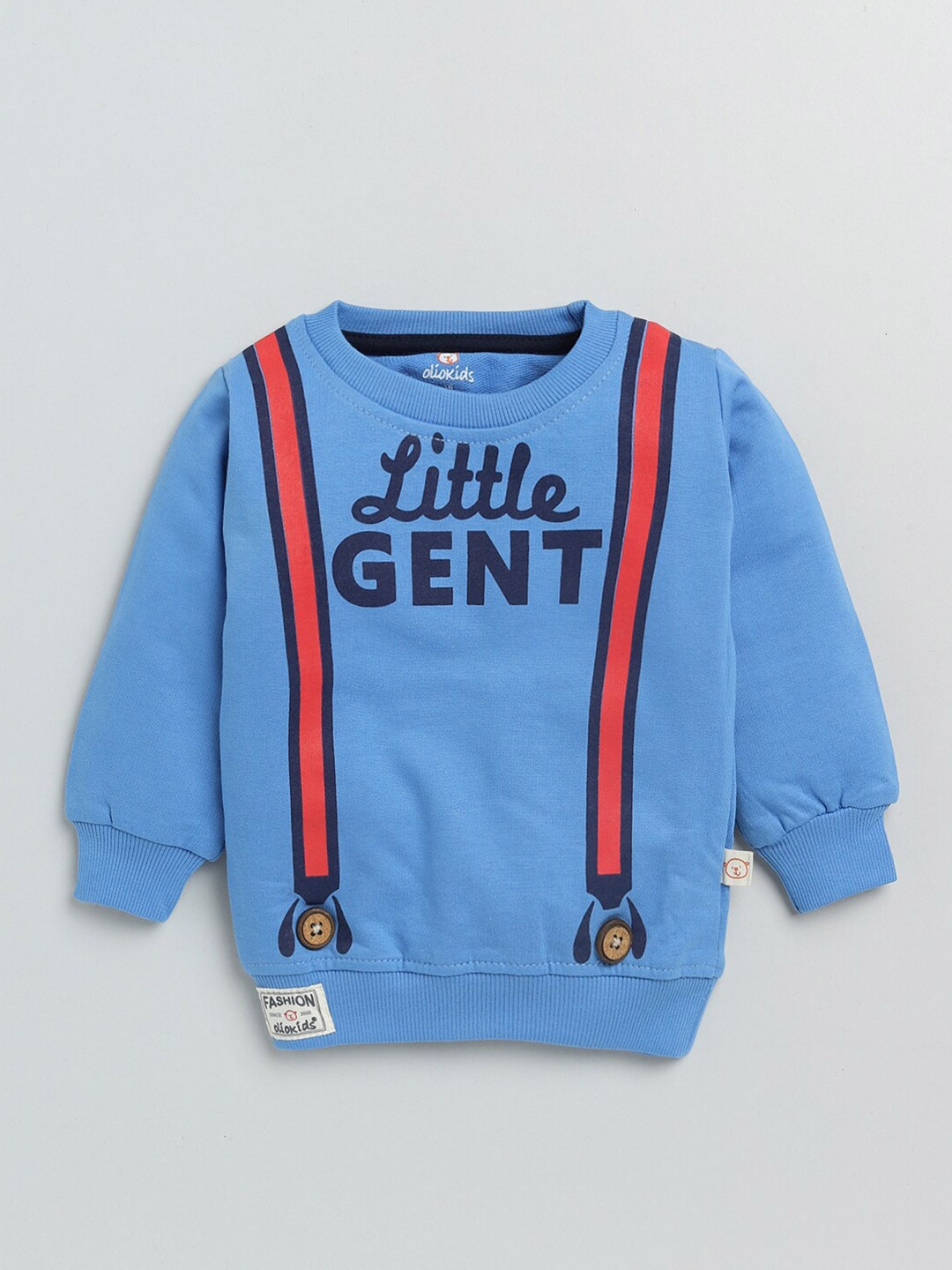 

Olio Kids Boys Blue Typography Applique T-shirt