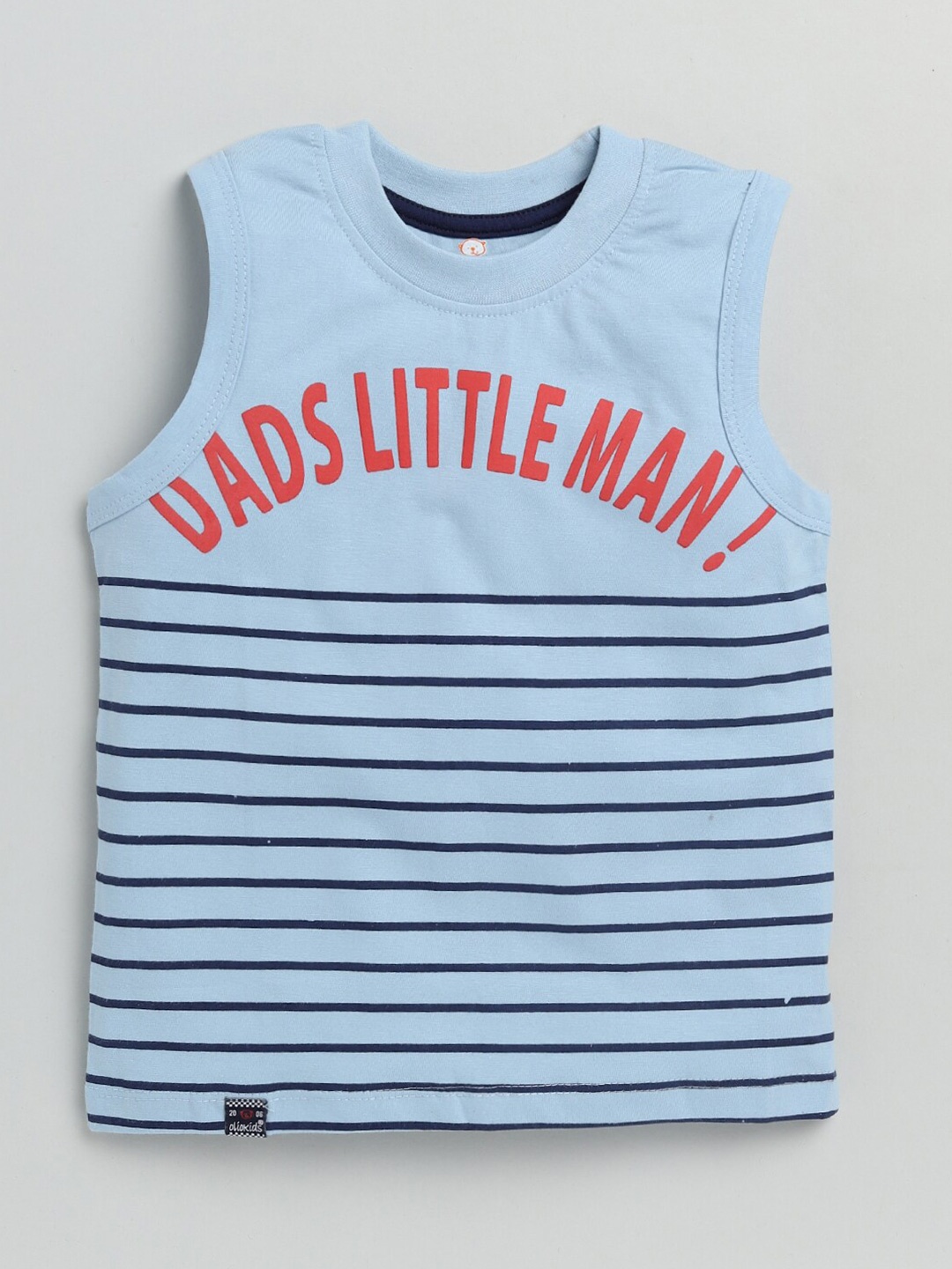 

Olio Kids Boys Blue Striped Applique T-shirt