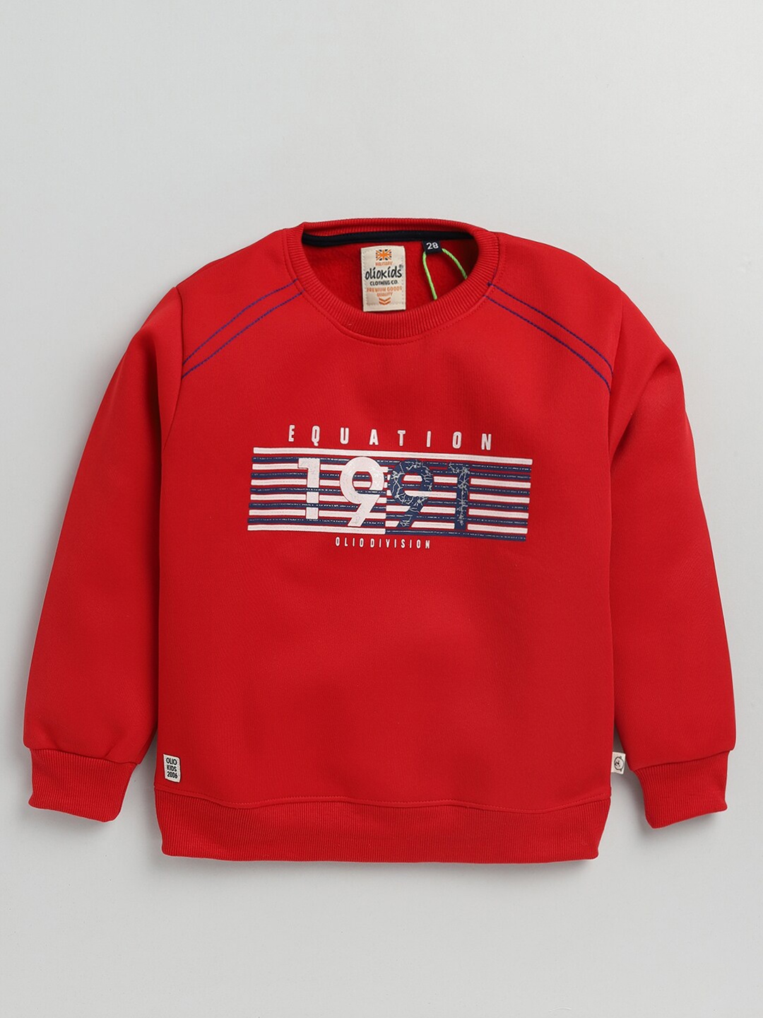 

Olio Kids Boys Red Typography Printed Cotton T-shirt