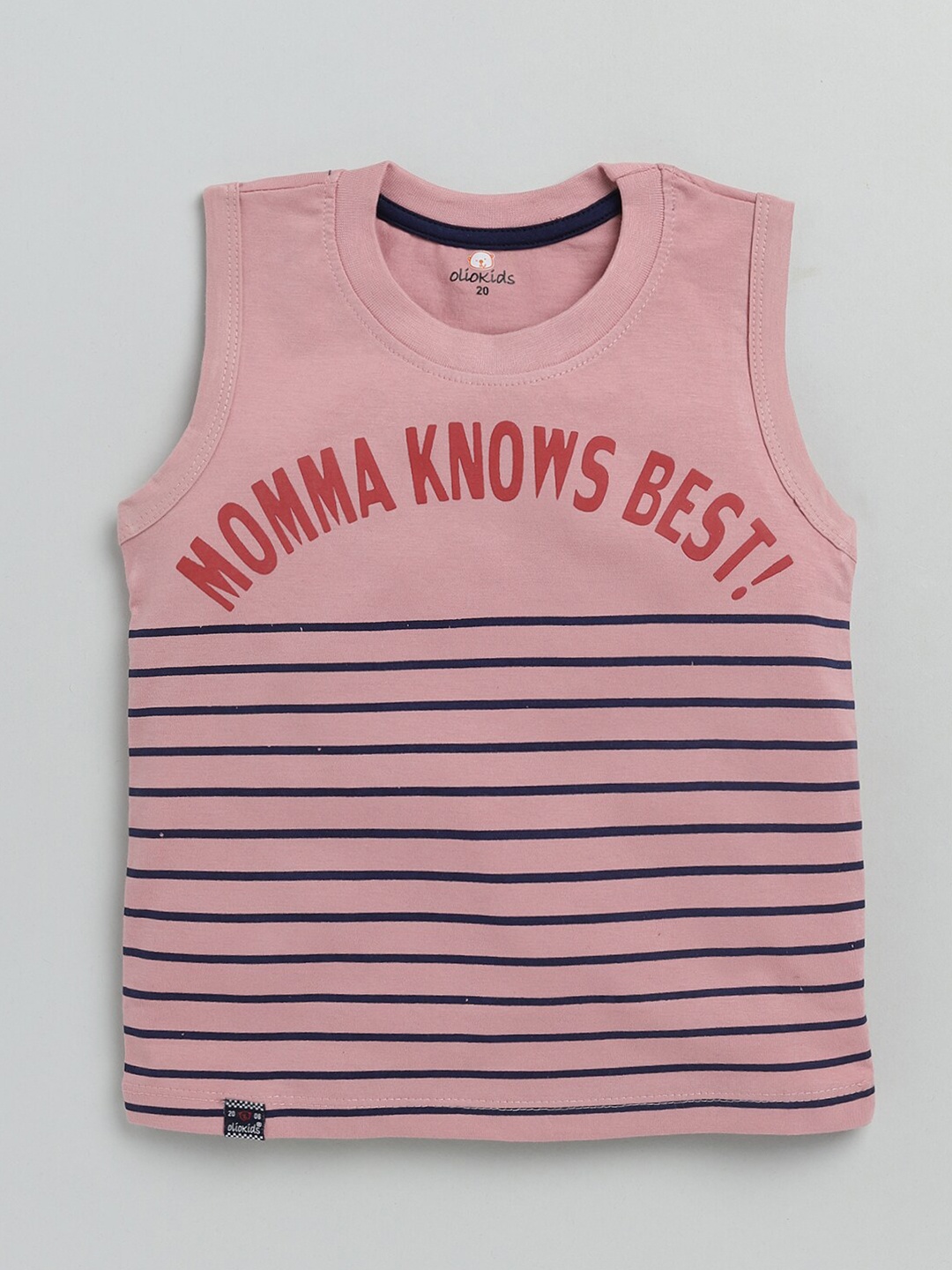 

Olio Kids Boys Orange Typography Striped T-shirt