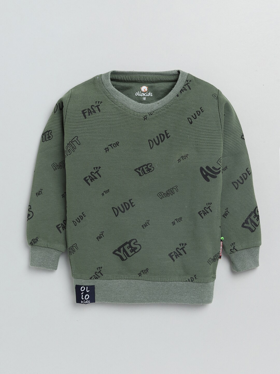 

Olio Kids Boys Green Printed T-shirt