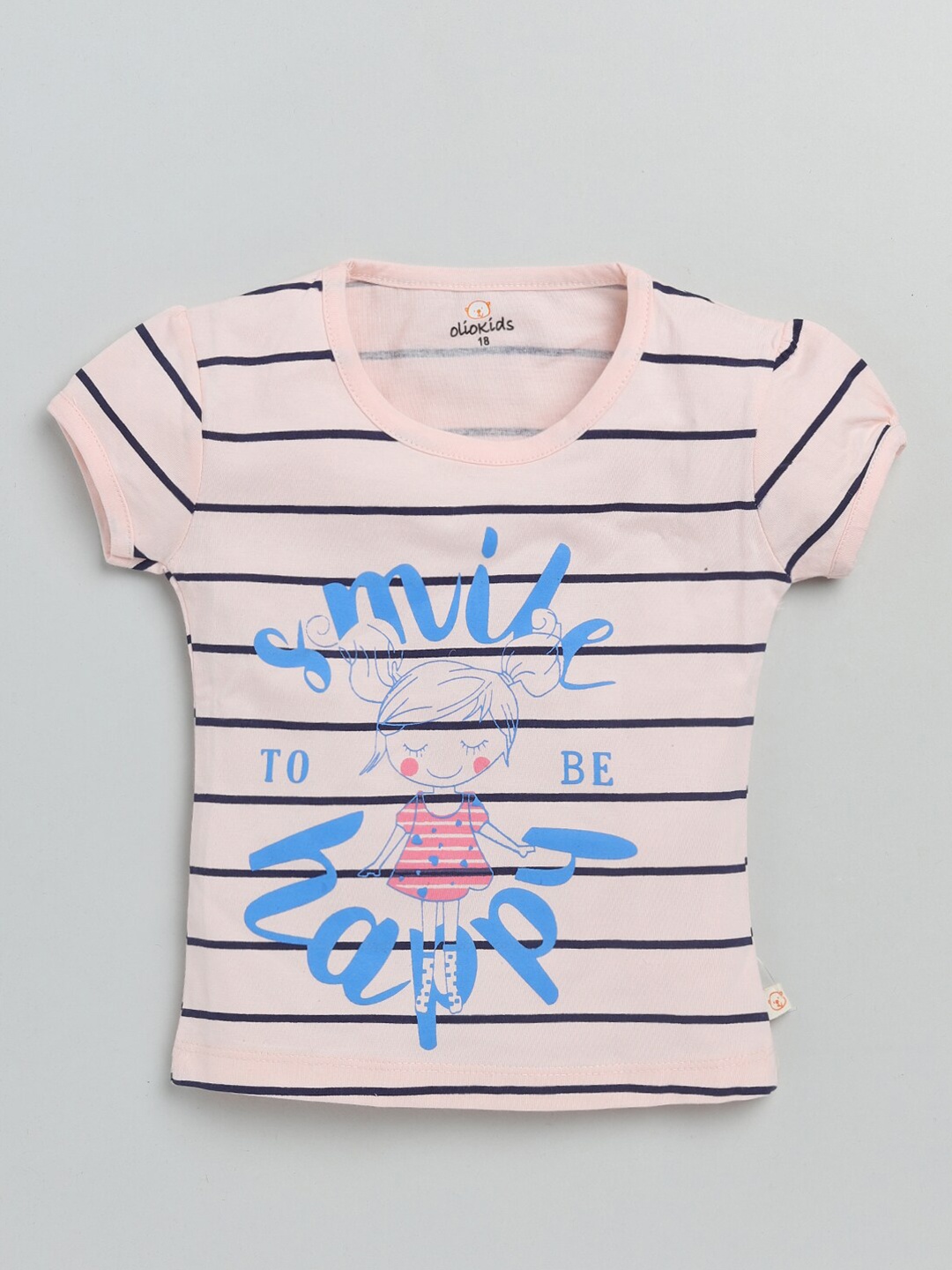 

Olio Kids Girls Orange Striped T-shirt