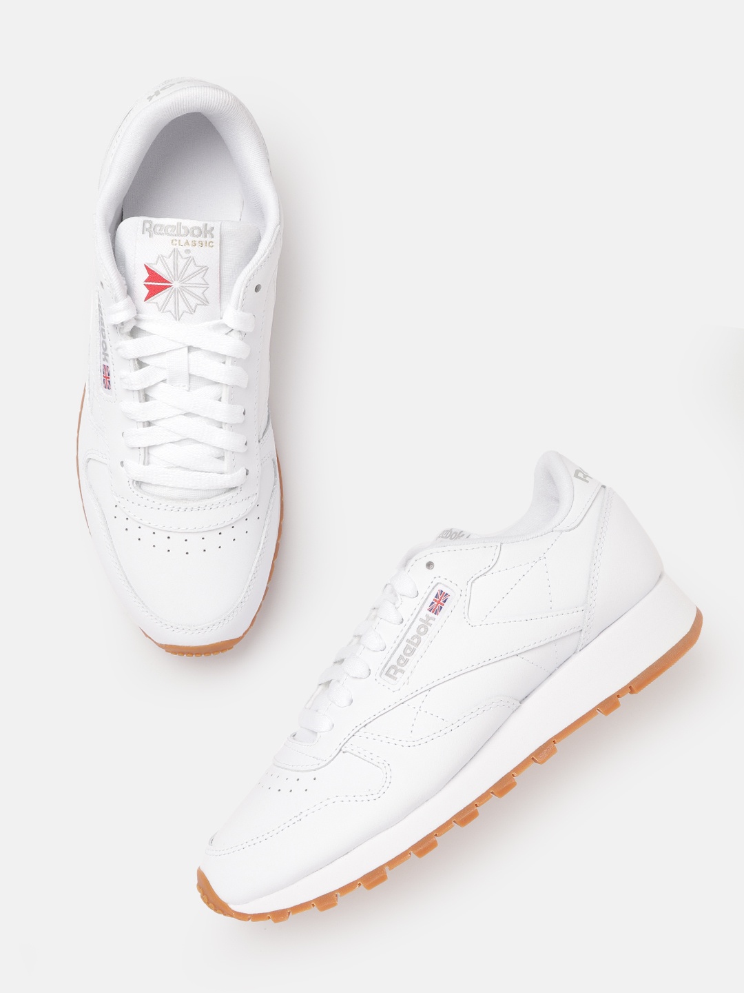 

Reebok Classic Unisex White Perforated Classic Leather Sneakers