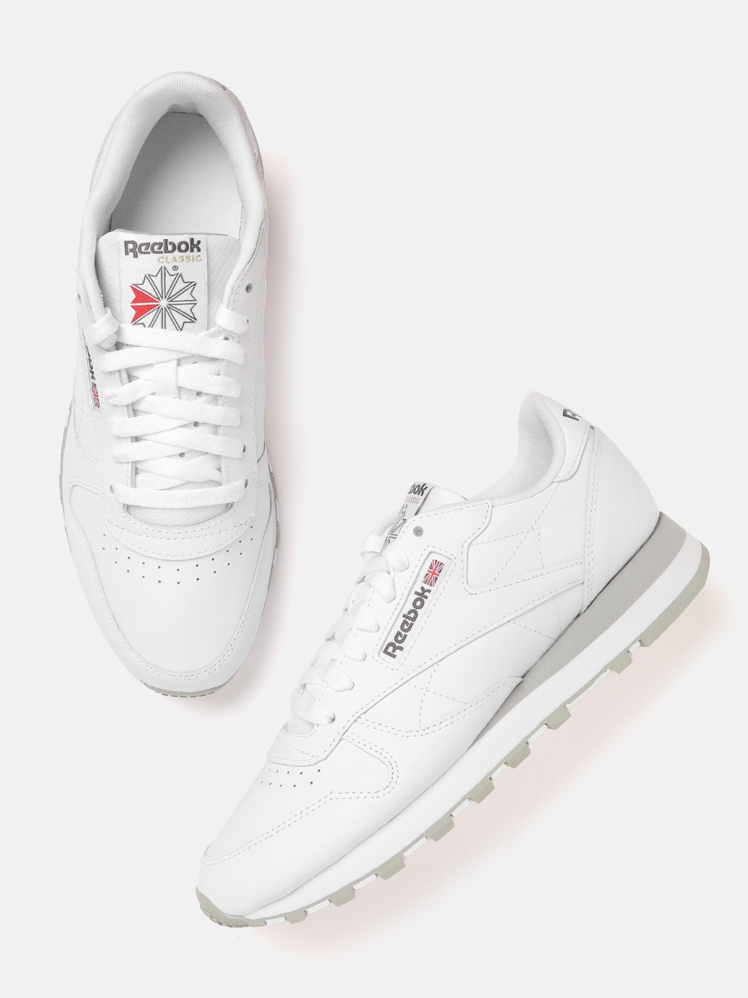 

Reebok Classic Unisex White Perforated Classic Leather Sneakers
