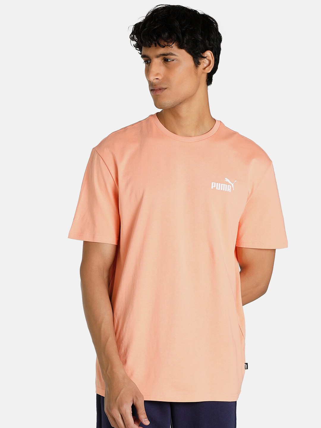 

Puma Men Peach-Coloured Power Summer Short Sleeve T-Shirt