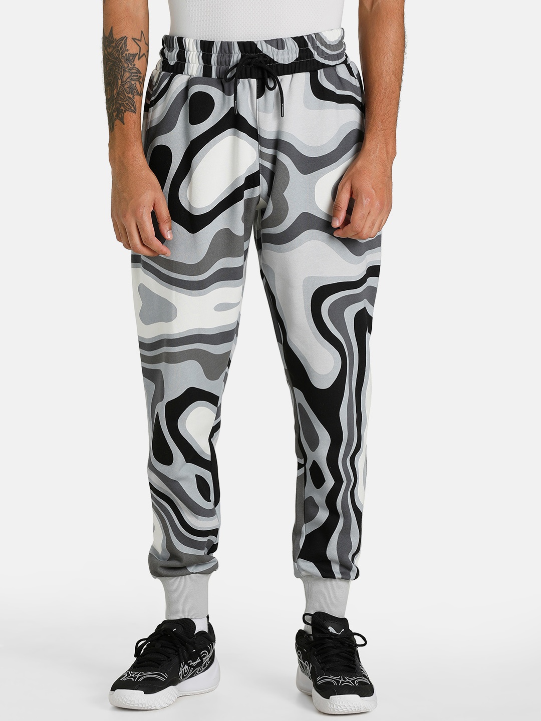 

Puma Men Booster Ralph Print Regular Fit Track Pants, Grey