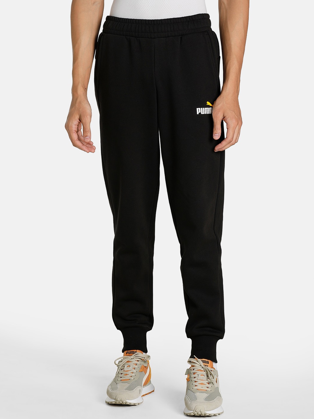 

Puma Men Black Cotton Essential+ 2 Colour Big Logo Joggers