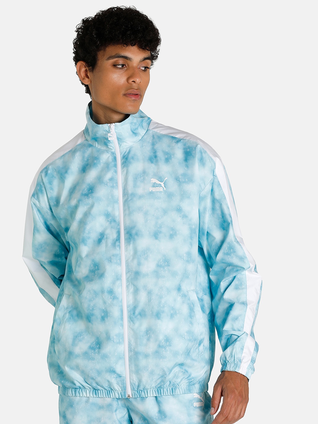

Puma Men Blue Tie and Dye Sporty Jacket