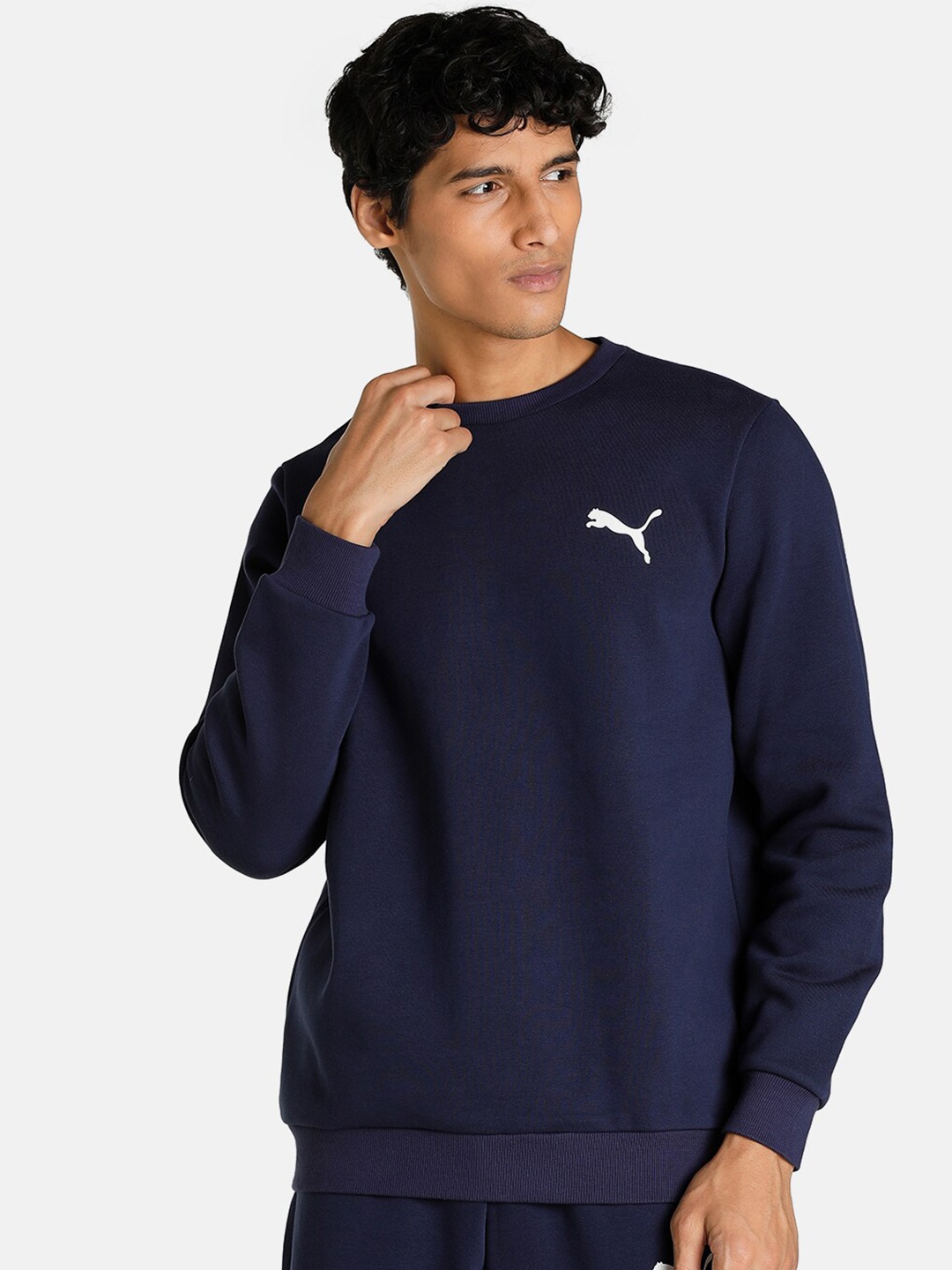 

Puma Men Blue Essential Small Logo Regular Fit Sweat Shirt