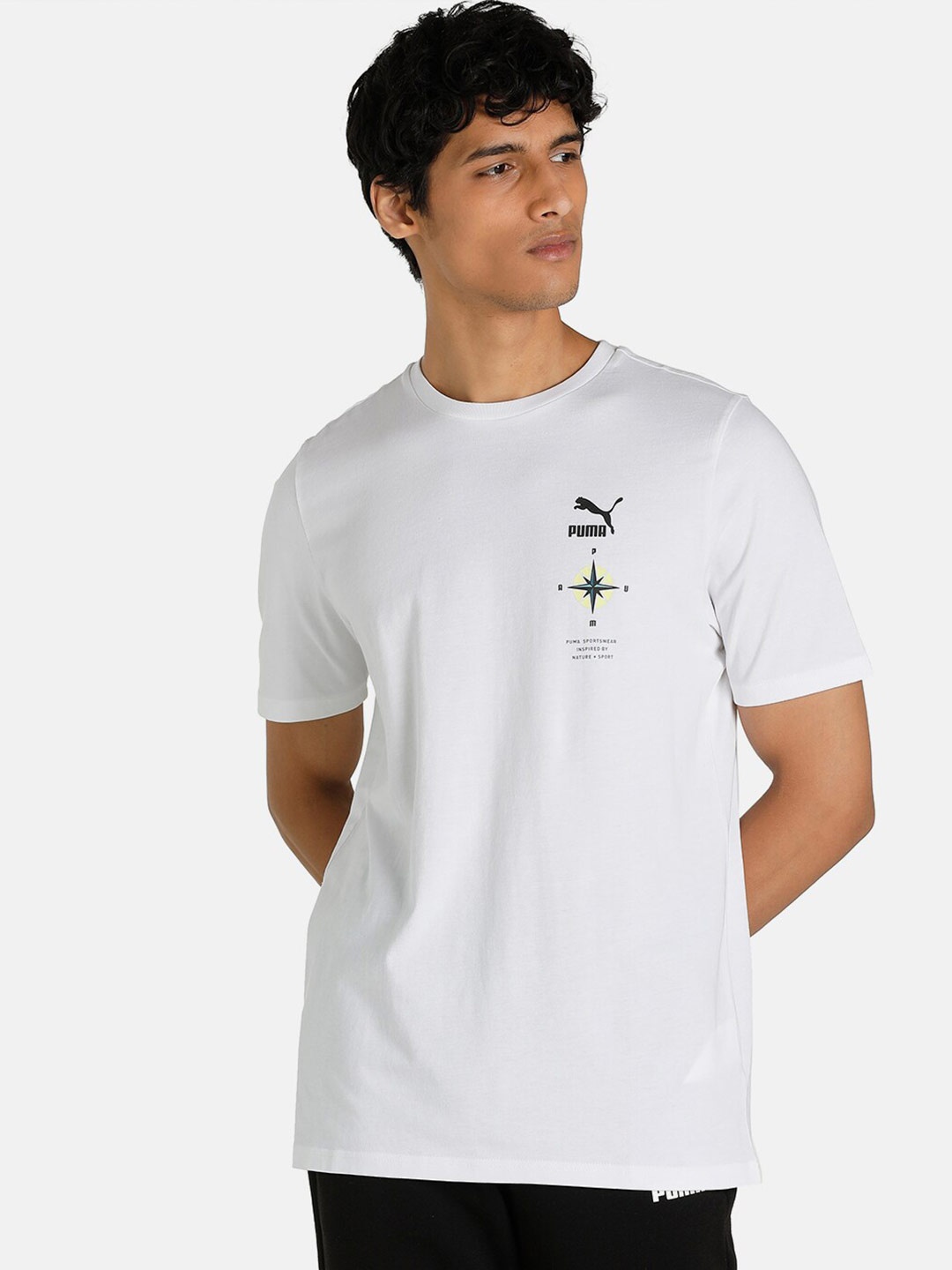 

Puma Men White Nature Camp Graphic II Typography Printed T-shirt