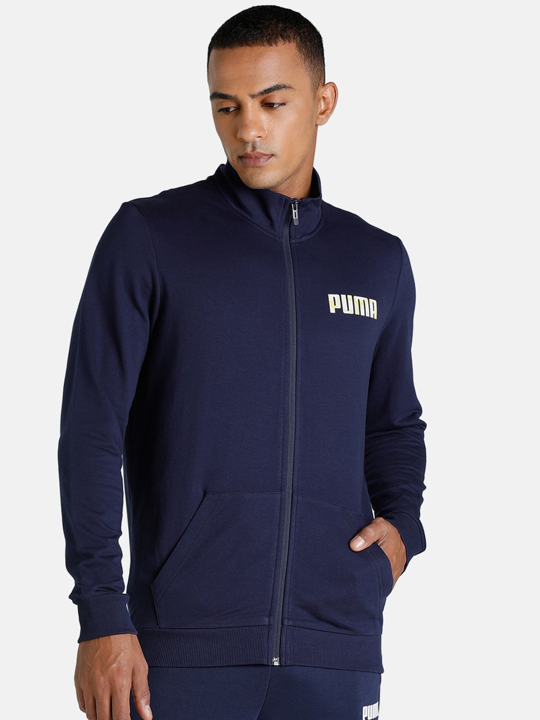 

Puma Men Navy Blue Graphic Sweat Sporty Jacket