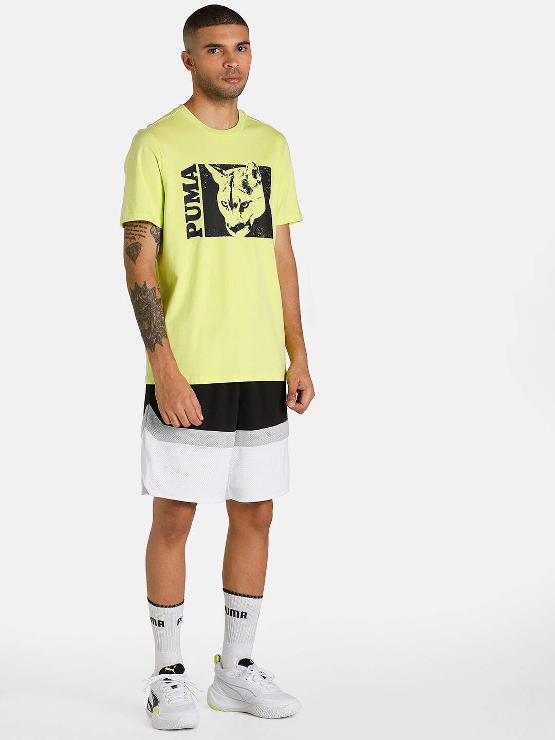 

Puma Men Yellow & Black Timeout SS T-Shirt 3