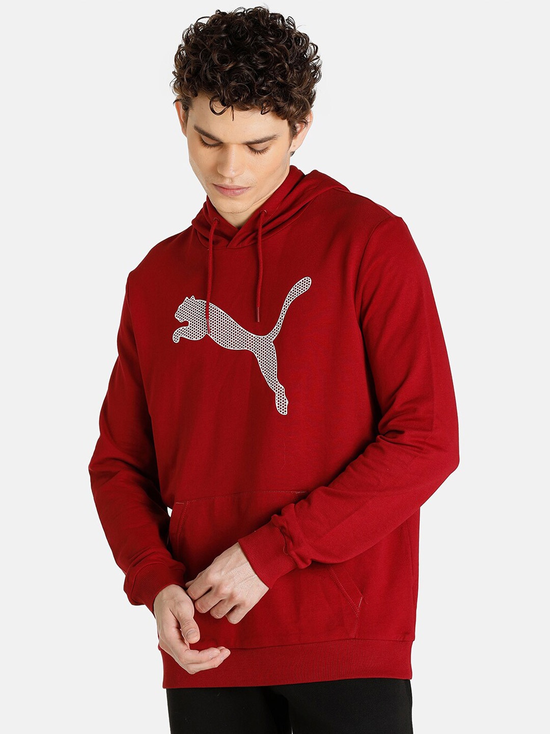 

Puma Men Red Printed Hooded Regular Fit Sweatshirt