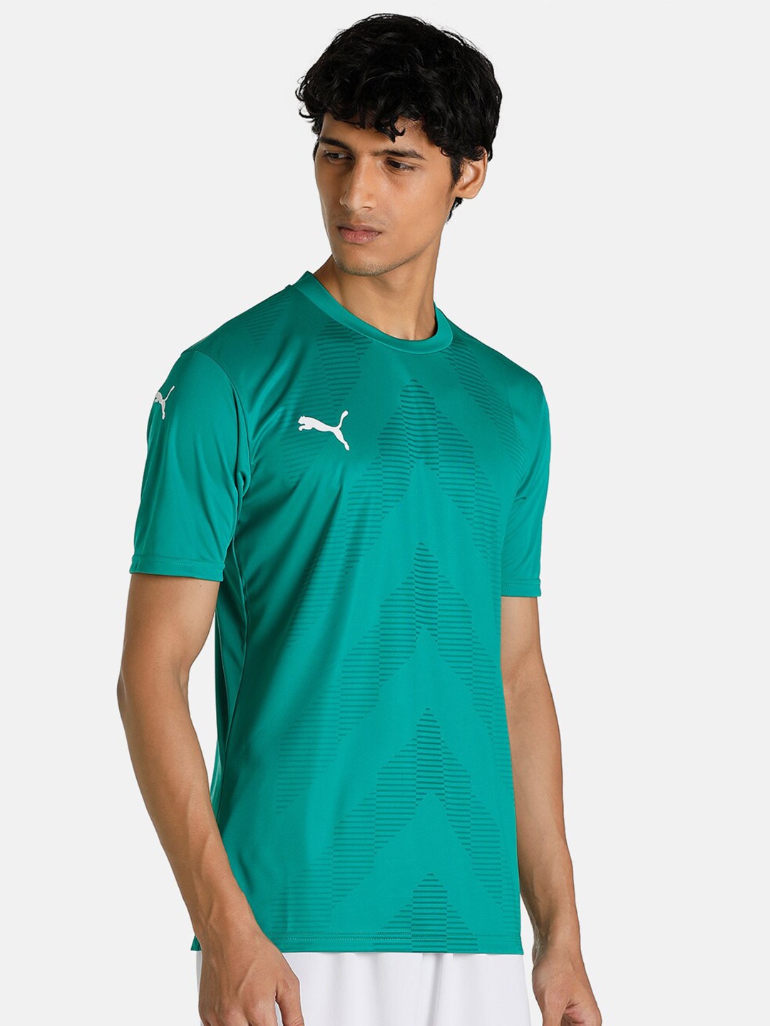 

Puma Men Green Cotton Football Jersey T shirt