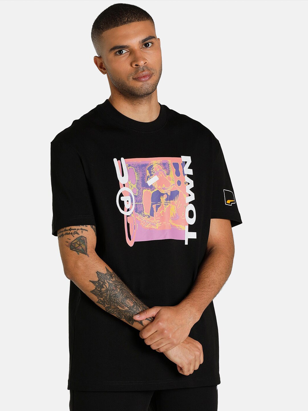

Puma Black Printed Cotton Relaxed-Fit T-shirts