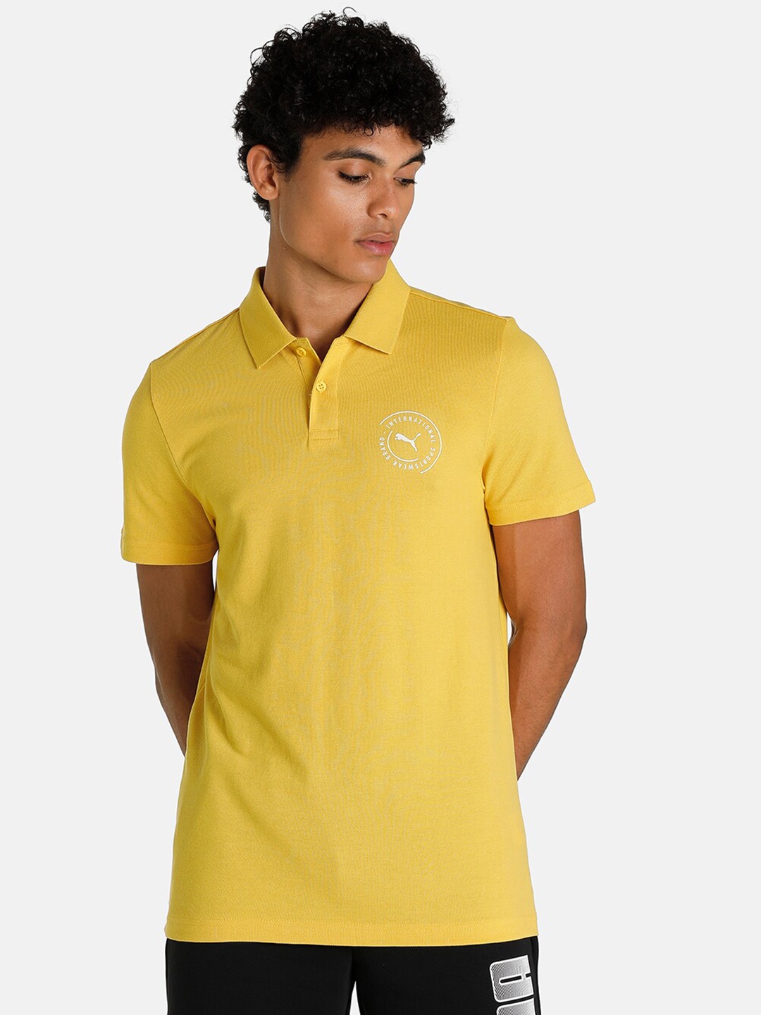 

Puma Men Solid Slim-Fit Polo T-shirt, Yellow