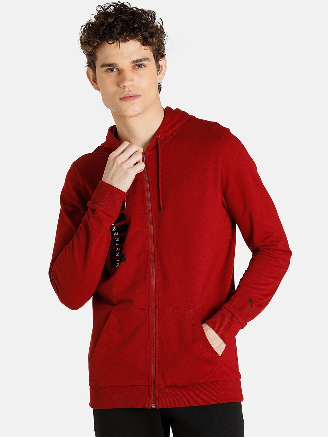 

Puma Men Slim Fit Graphic Brand Logo Sweat Sporty Jacket, Red