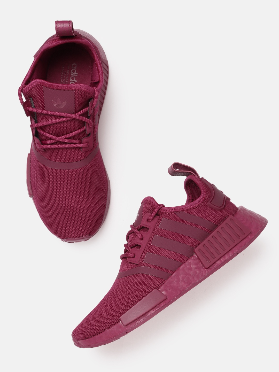 

ADIDAS Originals Women Burgundy Woven Design NMD_R1 Sneakers