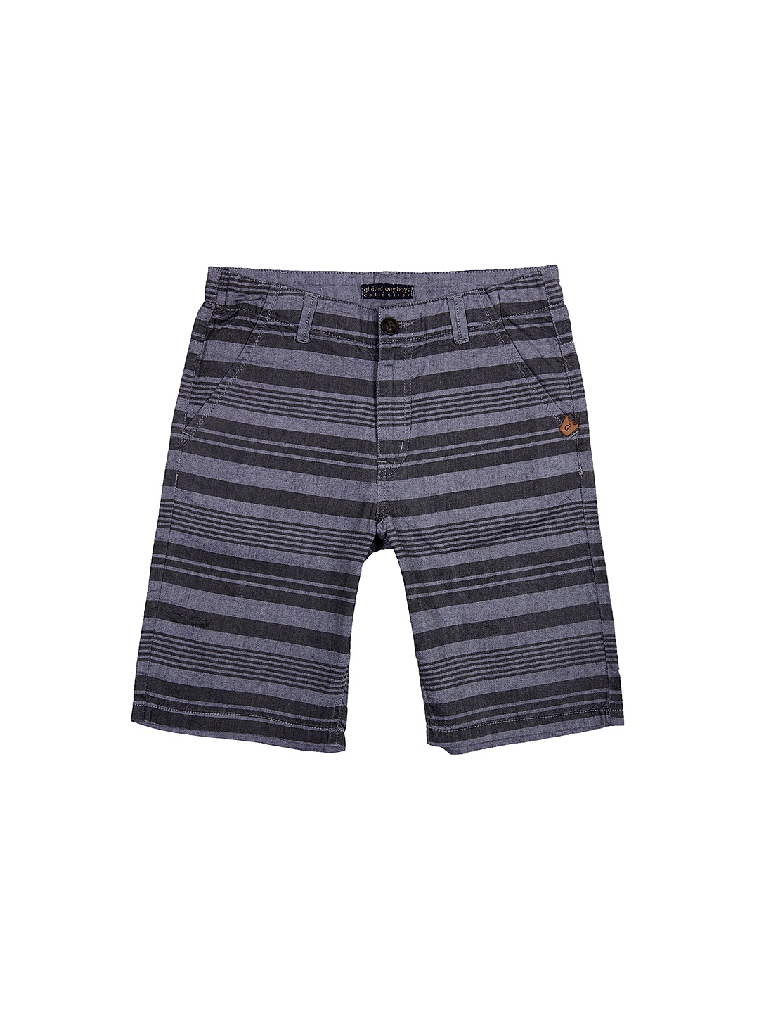 

Gini and Jony Black Striped Regular Fit Shorts