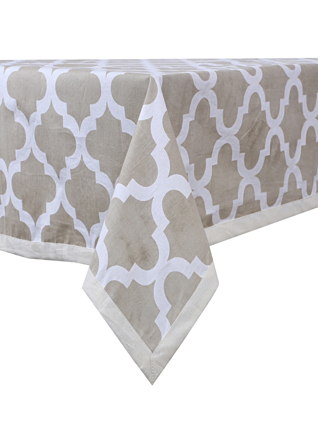

INDHOME LIFE Grey & White Printed Pure Cotton Table Covers