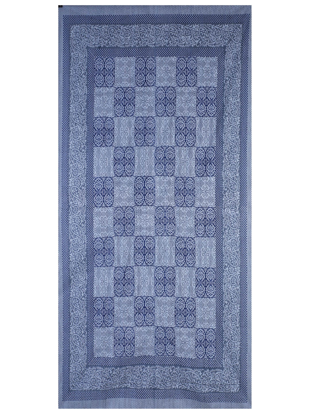 

INDHOME LIFE Blue & Grey Printed 6-Seater Cotton 200 TC Table Covers