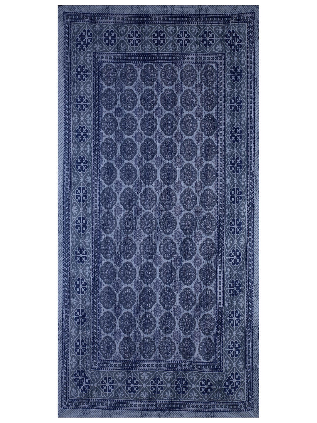 

INDHOME LIFE Navy-blue Printed Pure Cotton Table Cover