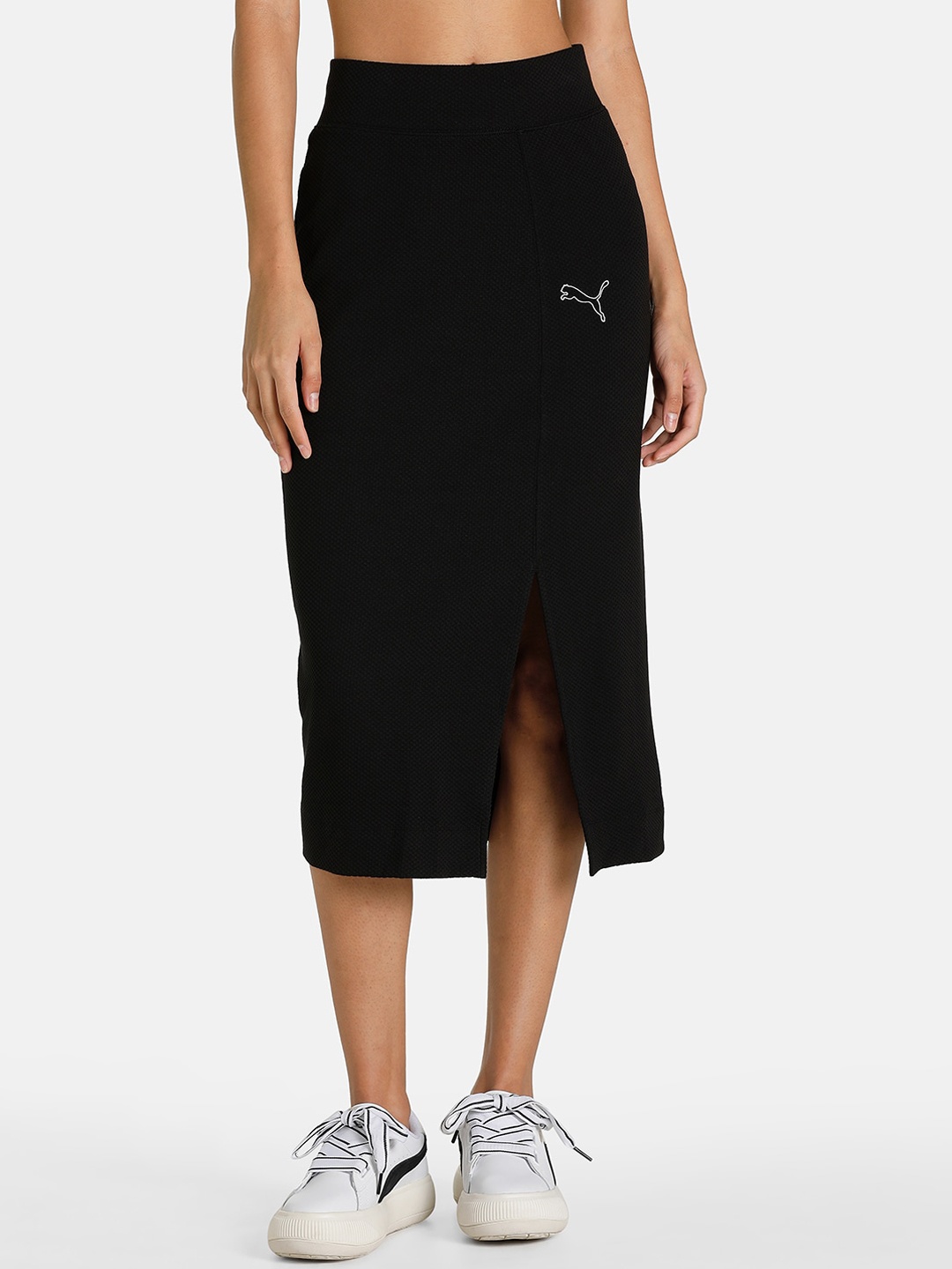 

Puma Women Black Solid Midi Pencil Skirts