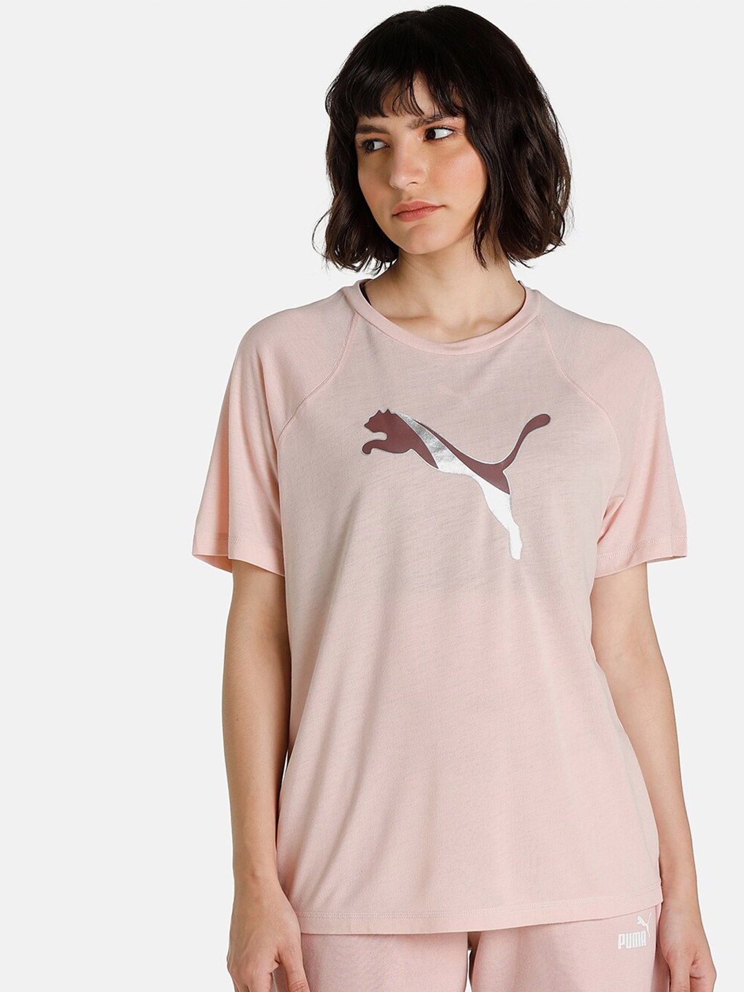 

Puma Women Pink Printed Relaxed Fit T-shirt