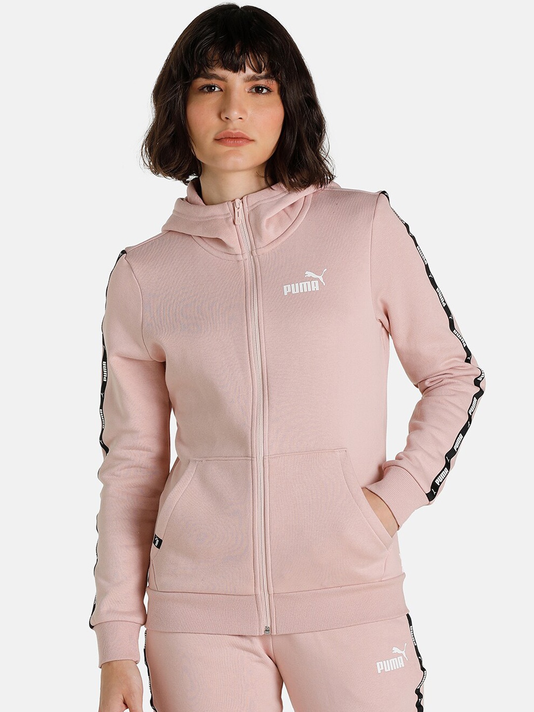 

Puma Women Peach-Coloured Brand Logo Sporty Jacket