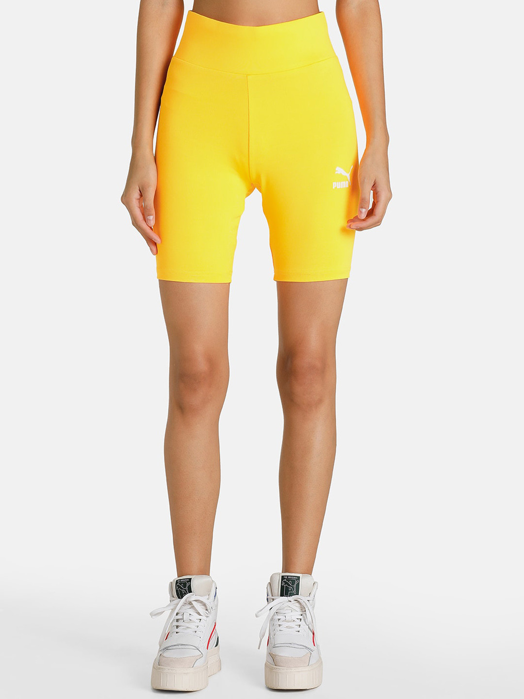 

Puma Women Yellow Summer Squezze Slim Fit Sports Shorts