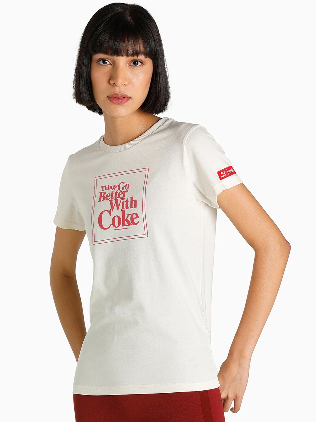 

PUMA X COCA COLA Women Regular Fit Typography Printed T-shirt, White