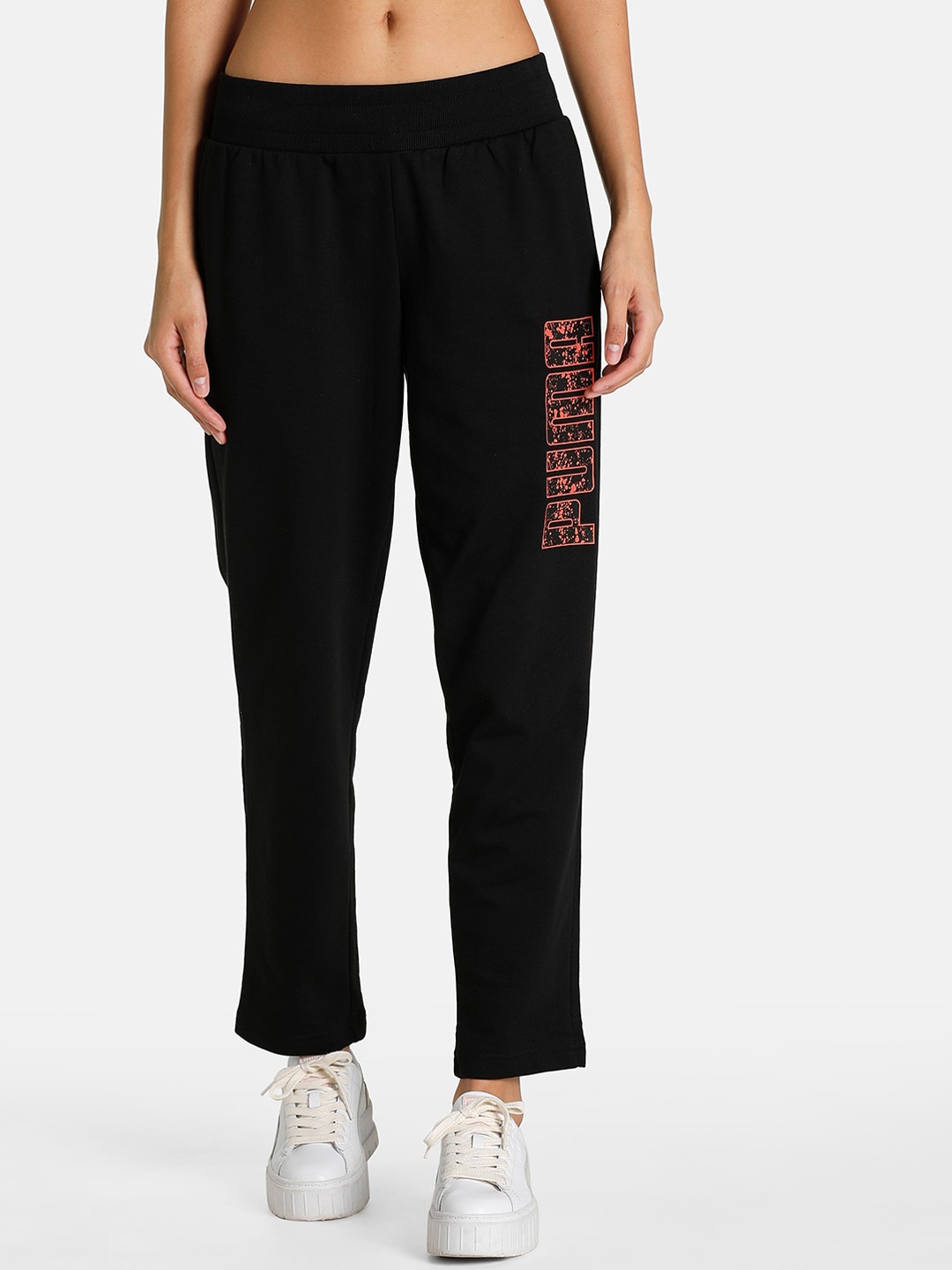 

Puma Women Regular Fit Graphic Knit Track Pants, Black