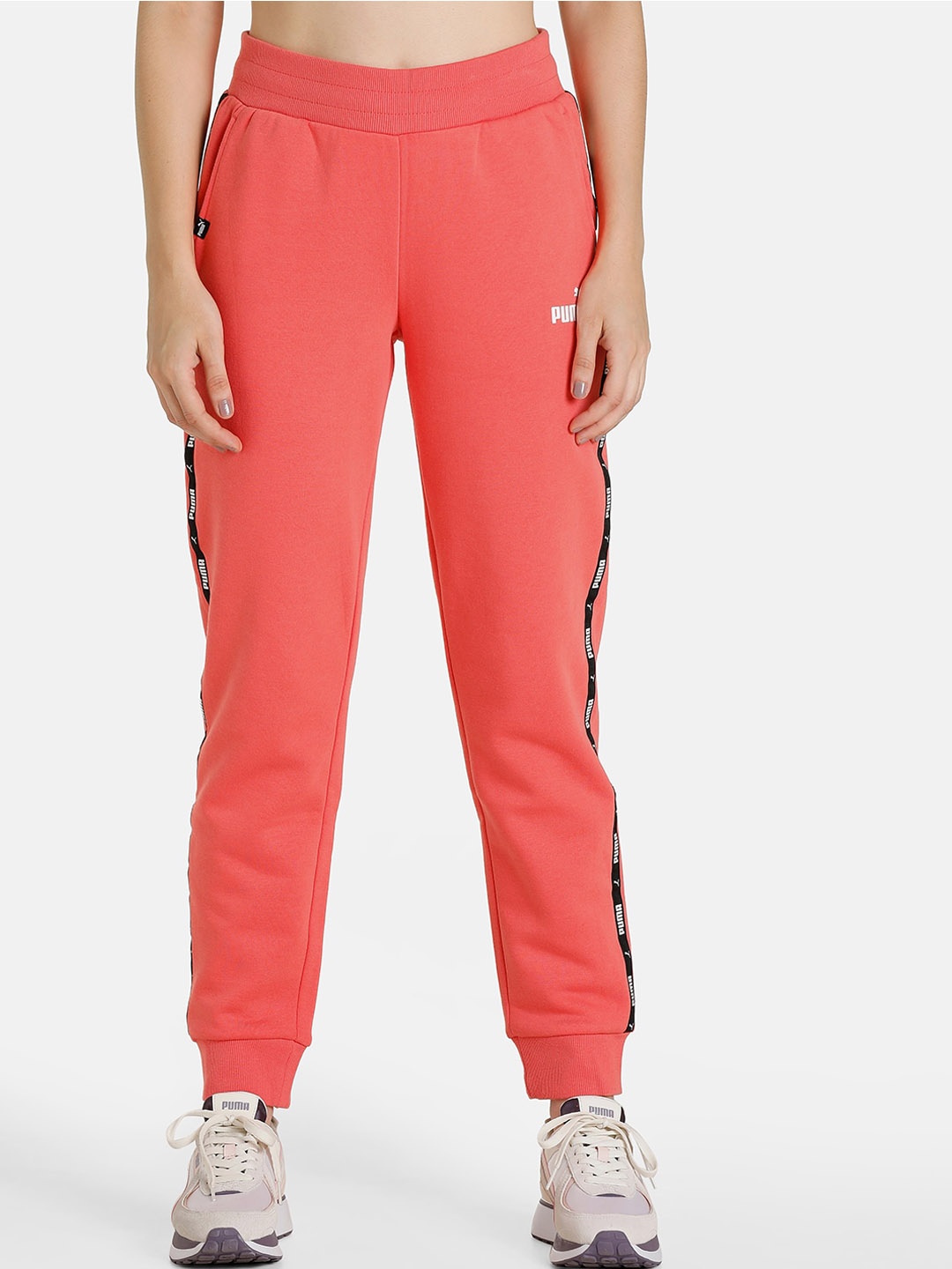 

Puma Power Tape Women Pink Solid Cotton Jogger