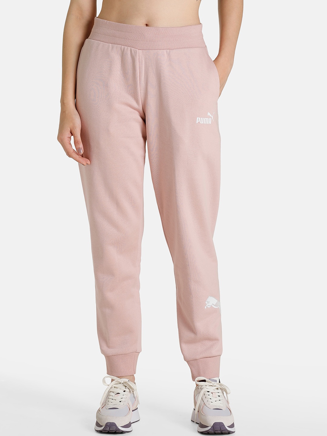 

Puma Women Pink Power Graphic Solid Cotton Jogger